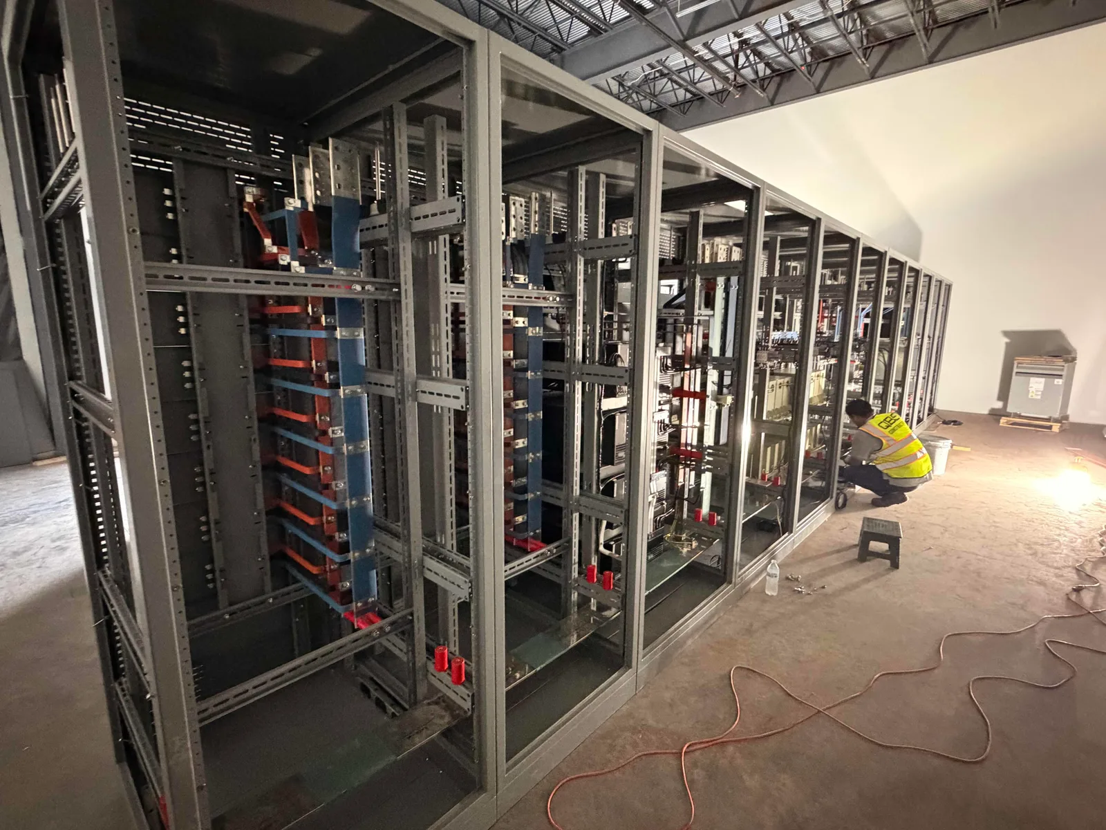 Switchgear installation inside an industrial facility